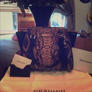 Brahmin Mini Priscilla python snake skin handbag